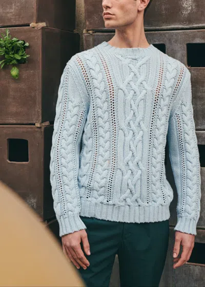 Malo Maglia Girocollo In Super Soft Cashmere In Blue