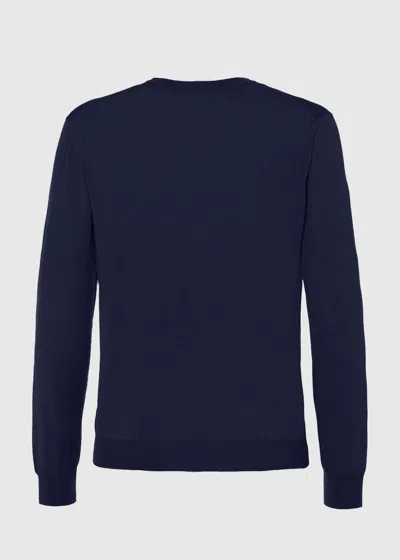 Malo Maglia Scollo V In Cashmere E Seta In Blue