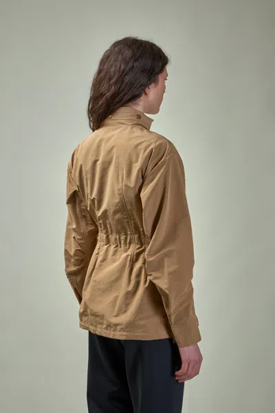 Moncler High-necked Long-sleeved Parka Coat In Beige