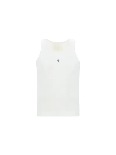 Givenchy Canotta In Cotone Stretch Bianco Donna In White