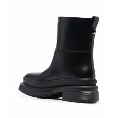 Valentino Garavani Rockstud Almond-toe Ankle Boots In Neutrals