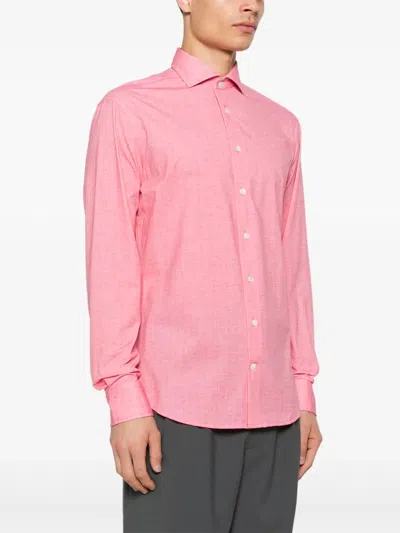 Traiano Milano Cutaway-collar Shirt In Pink