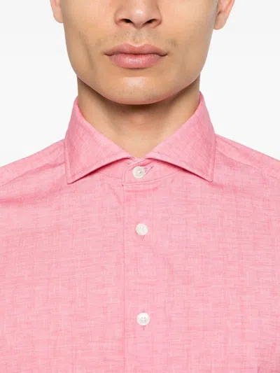 Traiano Milano Cutaway-collar Shirt In Pink