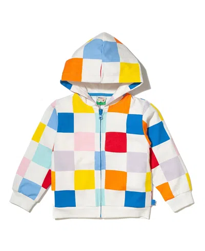 Mon Coeur Unisex Recycled Cotton Hoodie - Little Kid, Big Kid In Natural/checkered