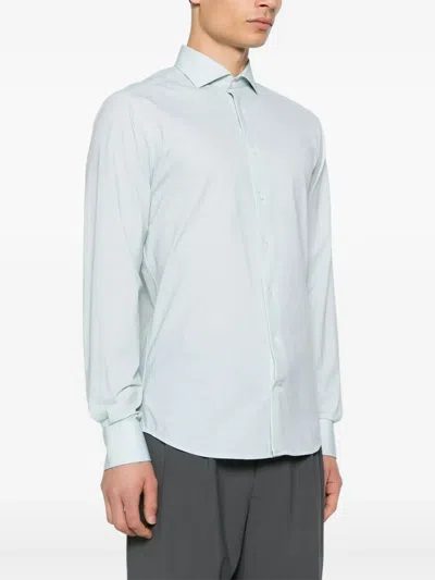 Traiano Milano Cutaway-collar Shirt In Green