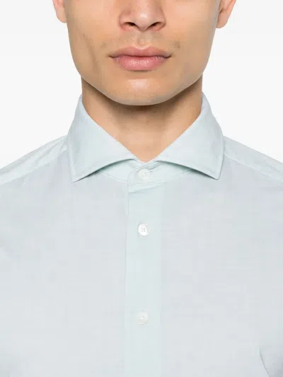 Traiano Milano Cutaway-collar Shirt In Green