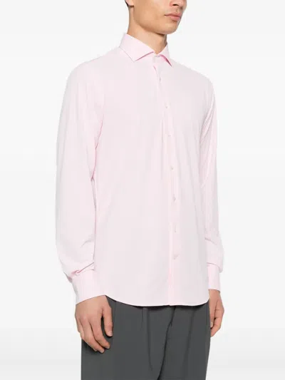 Traiano Milano Cutaway-collar Shirt In Pink