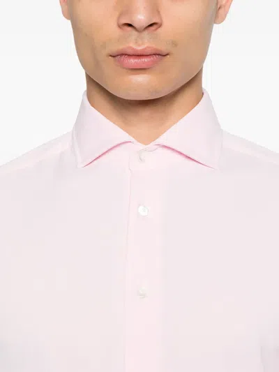 Traiano Milano Cutaway-collar Shirt In Pink
