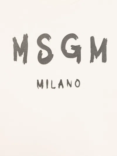 Msgm Logo-print Sweatshirt In Neutral