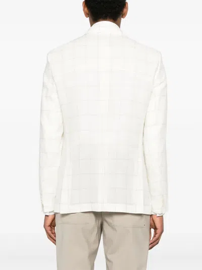 Hugo Boss Checked Blazer In White