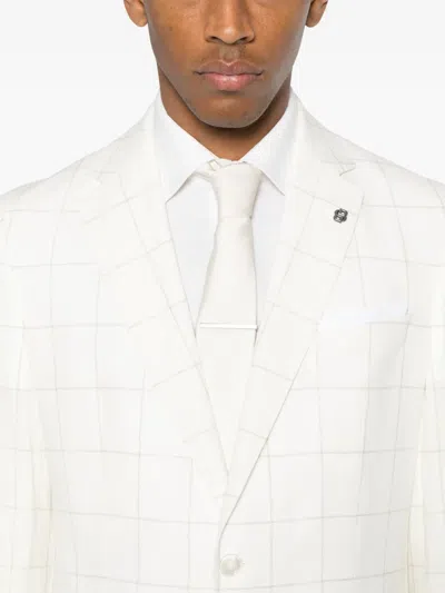 Hugo Boss Checked Blazer In White