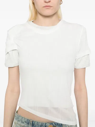 Christopher Esber Sheer Ribbed T-shirt In White