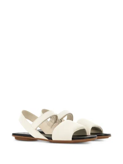 Hogan Leather Sandals In White