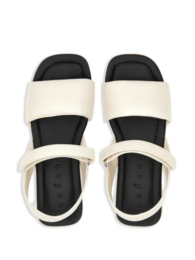 Hogan Leather Sandals In White