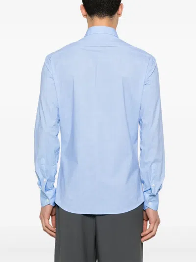 Traiano Milano Cutaway-collar Shirt In Blue