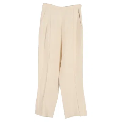 Khaite Wide-leg Trousers In Cream Viscose In White