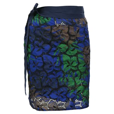 Sacai Leaf Printed Mini Wrap Skirt In Multicolor Polyester In Multi