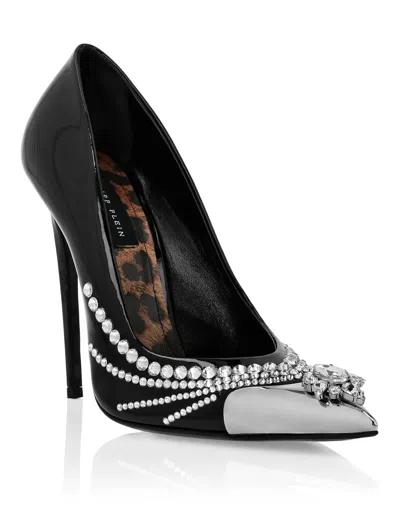 Philipp Plein 105mm Crystal-embellished Patent Leather Pumps In Black