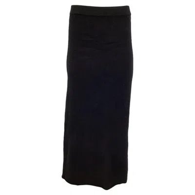 Reformation High-rise Midi Skirt In Black Wool In Black