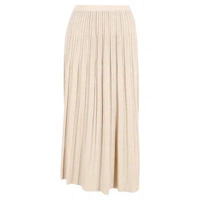 Zimmermann Halliday Rib Midi Skirt In Beige Viscose In Beige