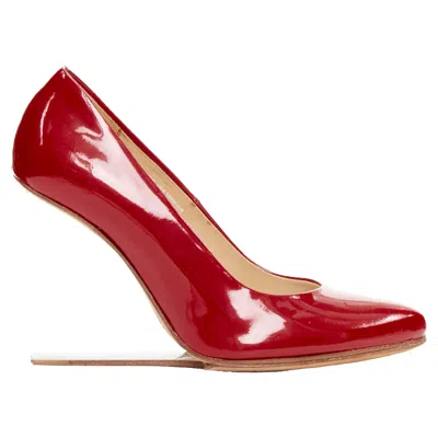 Maison Margiela H & M Invisible Red Patent Leather Perspex Clear Heel Pumps