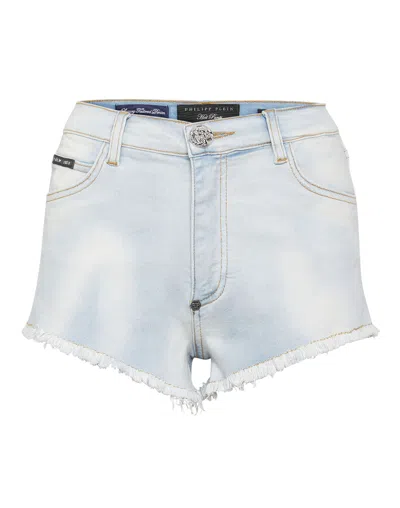 Philipp Plein Denim Shorts In Multi