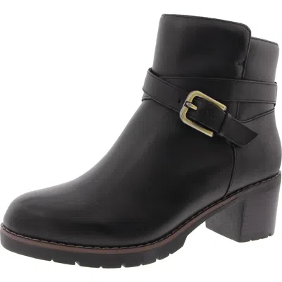 Easy Spirit Secantrell Womens Buckle Leather Booties In Black