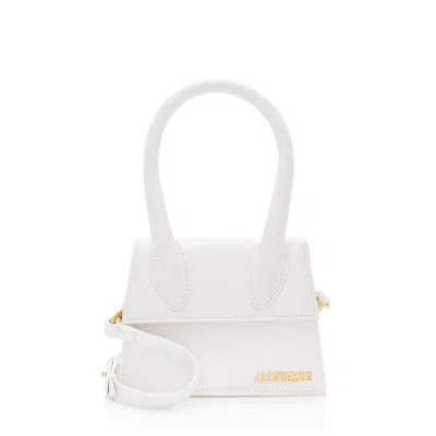 Jacquemus Leather Le Chiquito Mini Bag In White