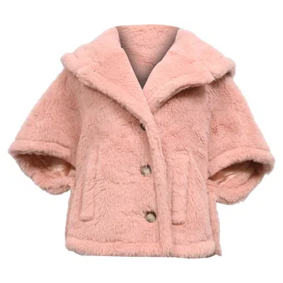 Max Mara Short-sleeved Jacket In Pink Wool In Pink