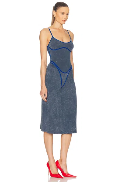 Diesel Sleeveless Midi Dress In Blue
