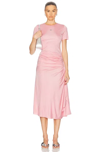 Givenchy Draped Dress In Jersey With 4g Liquid Detail In Candy Pink