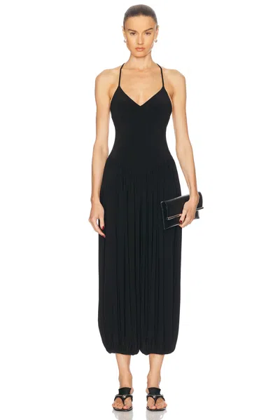 Norma Kamali Kelly Ankle Length Jumpsuit With Cross-back Design In Black