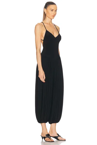 Norma Kamali Kelly Ankle Length Jumpsuit With Cross-back Design In Black