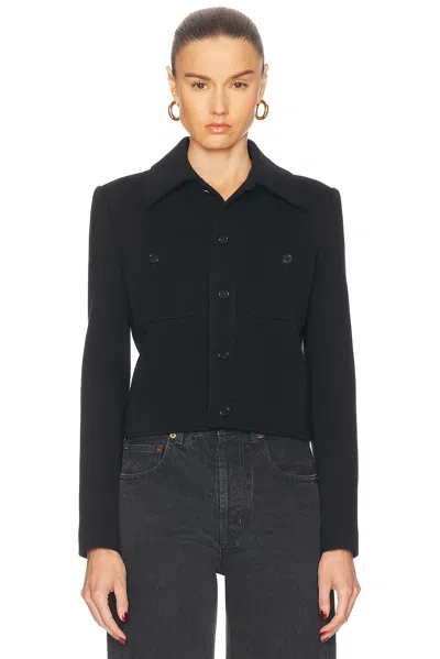 Saint Laurent Button Up Jacket In Noir