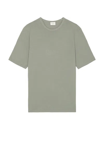 Saint Laurent Tonal Logo Embroidery Cotton T Shirt In Gray