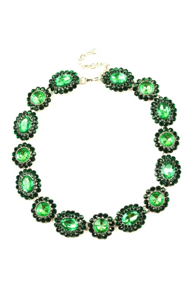Eye Candy La Luxe Glass Crystal Elizabeth Statement Necklace In Multi
