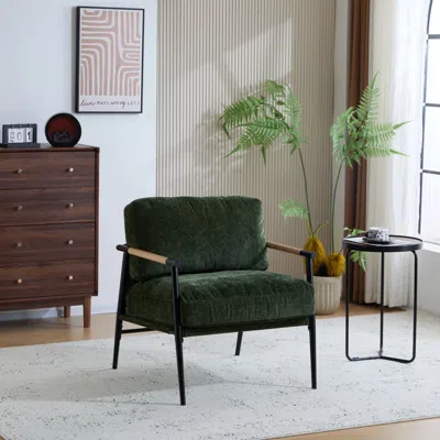 Streamdale Furniture Streamdale Modern Accent Chair With Plush Cushions And Wooden Armrests