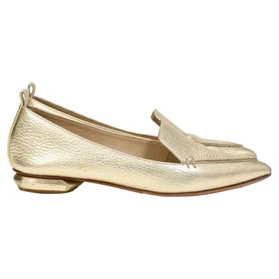Nicholas Kirkwood Pointed Ballet Flats In Gold Leather In Gold