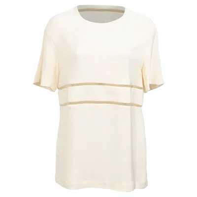 Alexander Wang Cutout Crepe Top In Ivory Silk In White