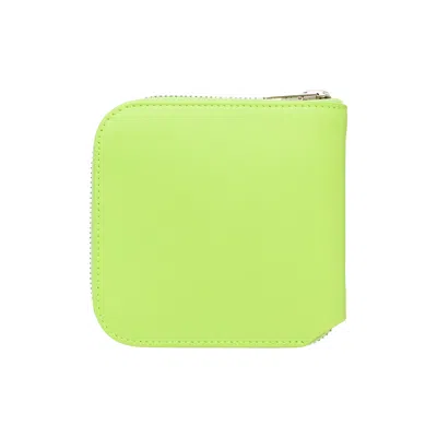 Acne Studios Leather Logo Wallet In Green