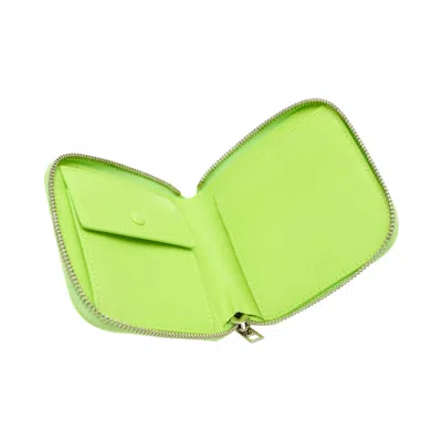 Acne Studios Leather Logo Wallet In Green