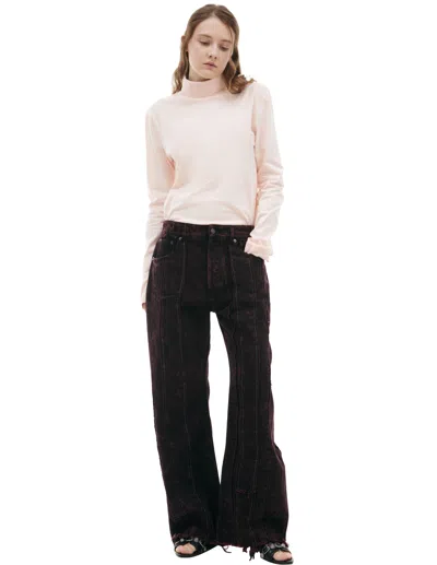 Acne Studios Jeans With Vertical Stitching In Purple