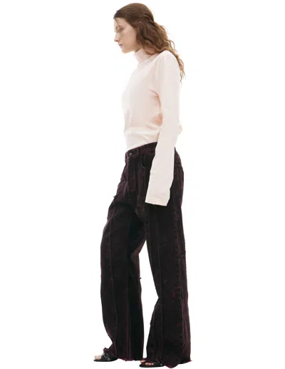 Acne Studios Jeans With Vertical Stitching In Purple