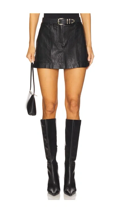 Commando Faux Leather Utility Micro Mini Skirt In Black