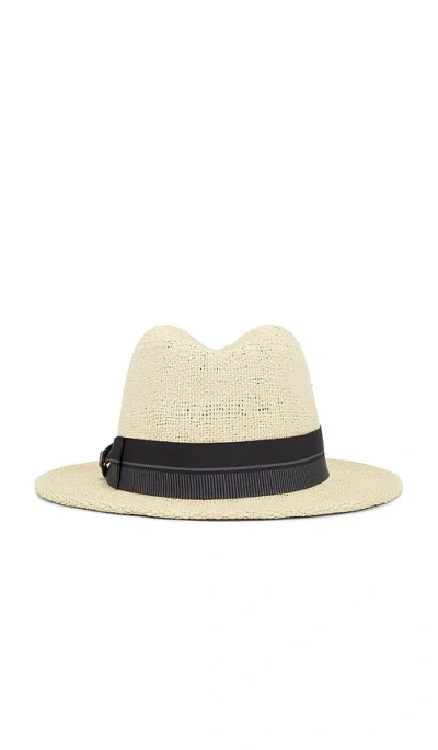 Brixton Roma Straw Fedora Hat In Tan