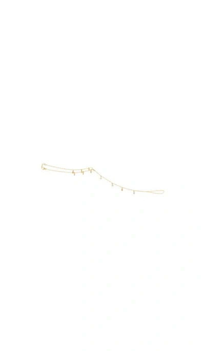 Naiia Delphine Shaker Foot Chain In Metallic Gold