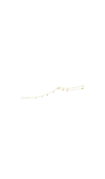 Naiia Delphine Shaker Foot Chain In Metallic Gold