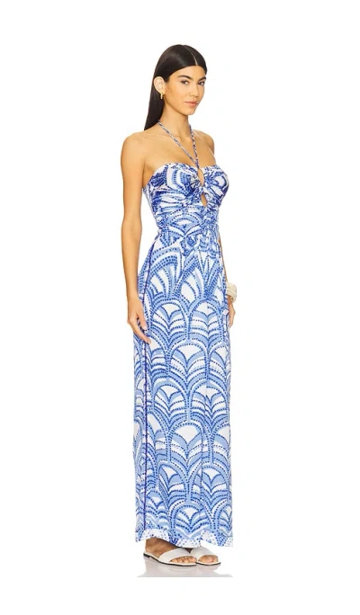 Poupette St Barth Claudia Long Jumpsuit Blue Himba