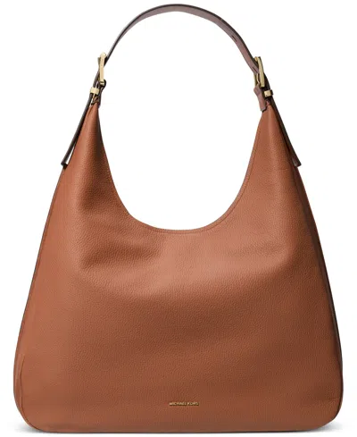 Michael Kors Nolita Large Leather Hobo Shoulder Bag In Luggage