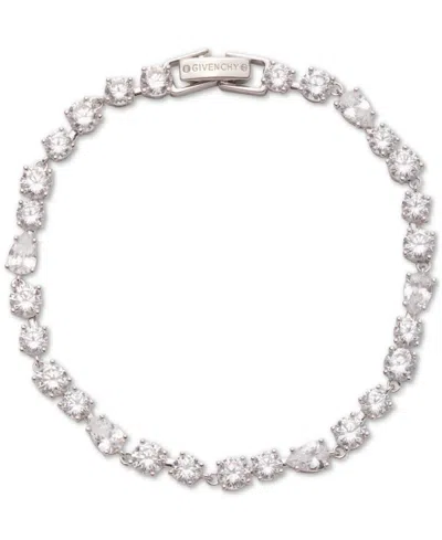 Givenchy Mixed Cubic Zirconia All-around Flex Bracelet In Silver